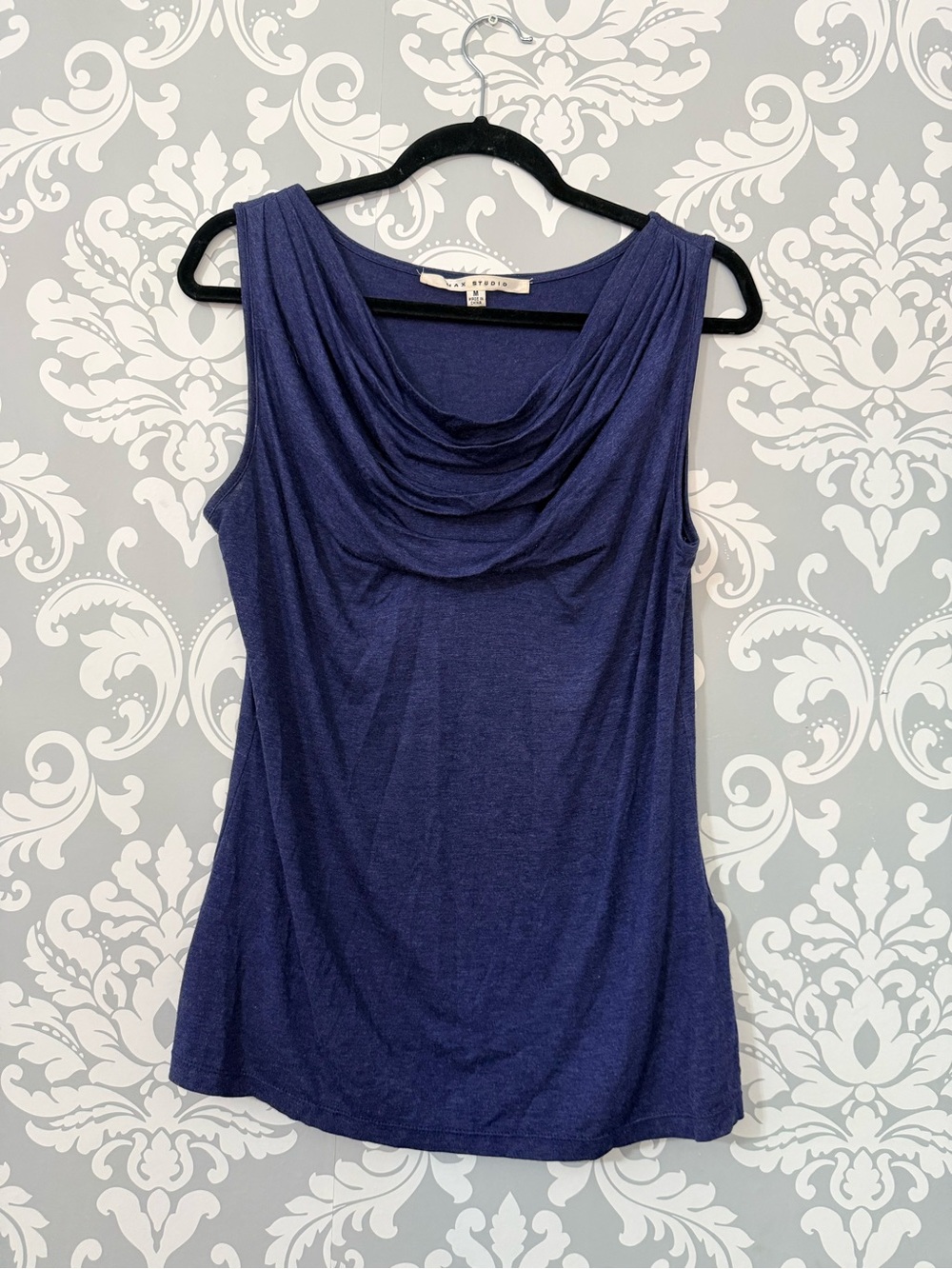 💫10/$25 • Max Studio Navy Draped Cowl Neck Tank